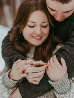 Cold air, snow on the ground, and that crazy happy, wrinkled nose, smiles-that-hurt-your-cheeks kind of post-proposal bliss. 😍

#vermontproposal #winterproposal #justengaged #engagedlife #shesaidyes #proposalinspo #proposalphotography #vermontphotographer #vermontengagement #snowyproposal #mountainproposal #couplesinlove #truelove #postproposalbliss