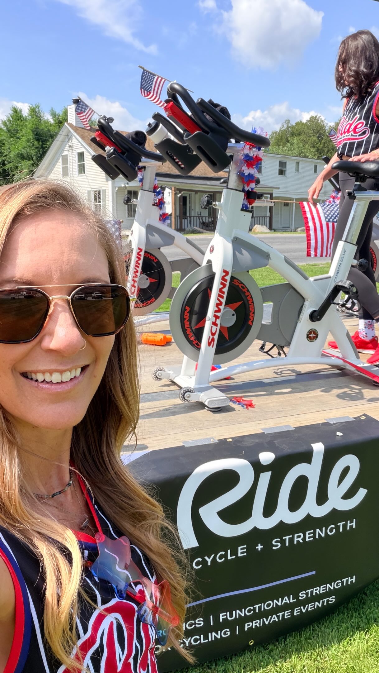 Some of the best parts of life are the communities you stumble into.

Yesterday we rode stationary bikes on a float through town, danced our hearts out, laughed until our cheeks hurt, and spent the day with a group of genuinely incredible women.

So grateful for the Ride community and the friendships that have come from saying yes to something that simply looked fun.

Feeling really lucky to be part of this crew. ❤️🤍💙

#VermontLife #StoweVT #RideCommunity #SpinLife #fourthofjuly