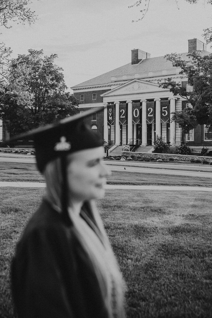 College senior photos at UVM in Burlington