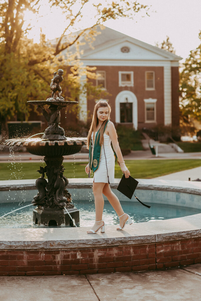 UVM senior photos on the University of Vermont campus