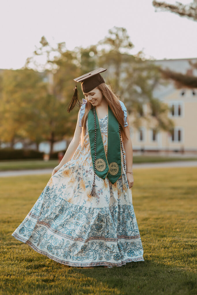 College senior photos at UVM in Burlington